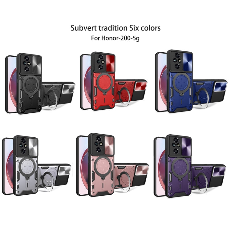 For Honor 200 CD Texture Sliding Camshield Magnetic Holder Phone Case