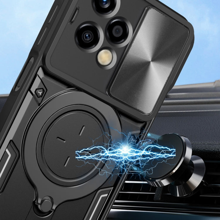 For Honor 200 Lite Global CD Texture Sliding Camshield Magnetic Holder Phone Case
