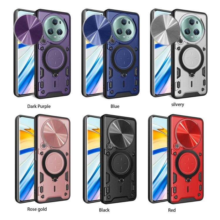 For Honor Magic5 Pro CD Texture Sliding Camshield Magnetic Holder Phone Case