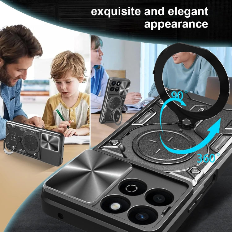 For Honor 200 Smart CD Texture Sliding Camshield Magnetic Holder Phone Case