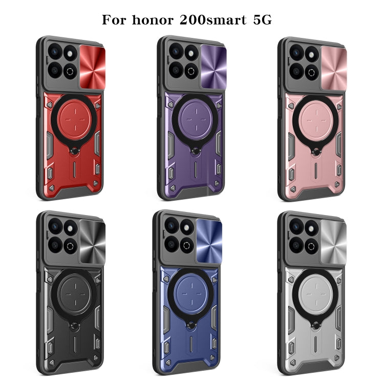 For Honor 200 Smart CD Texture Sliding Camshield Magnetic Holder Phone Case