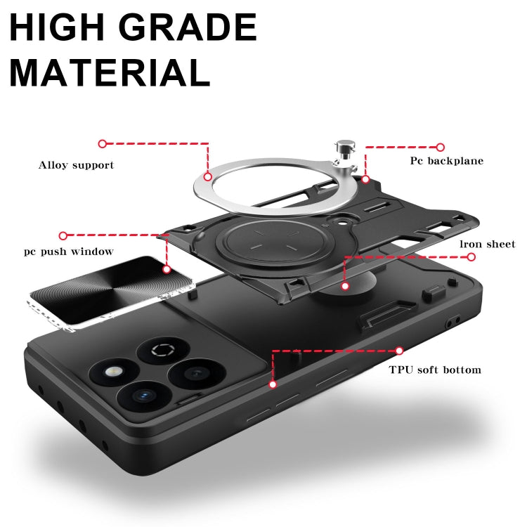 For Honor 200 Smart CD Texture Sliding Camshield Magnetic Holder Phone Case