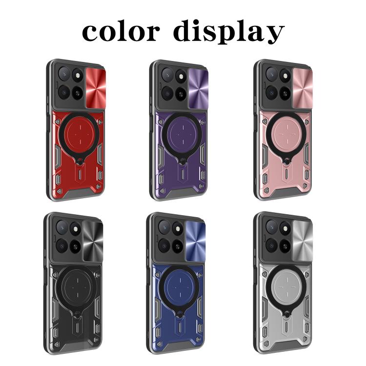 For Honor X5b Plus / X5b 4G CD Texture Sliding Camshield Magnetic Holder Phone Case