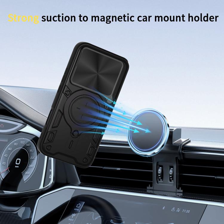 For Honor 400 Lite Global CD Texture Sliding Camshield Magnetic Holder Phone Case