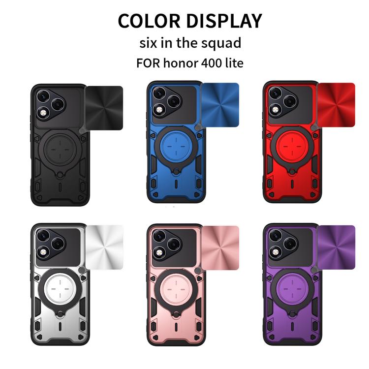 For Honor 400 Lite Global CD Texture Sliding Camshield Magnetic Holder Phone Case