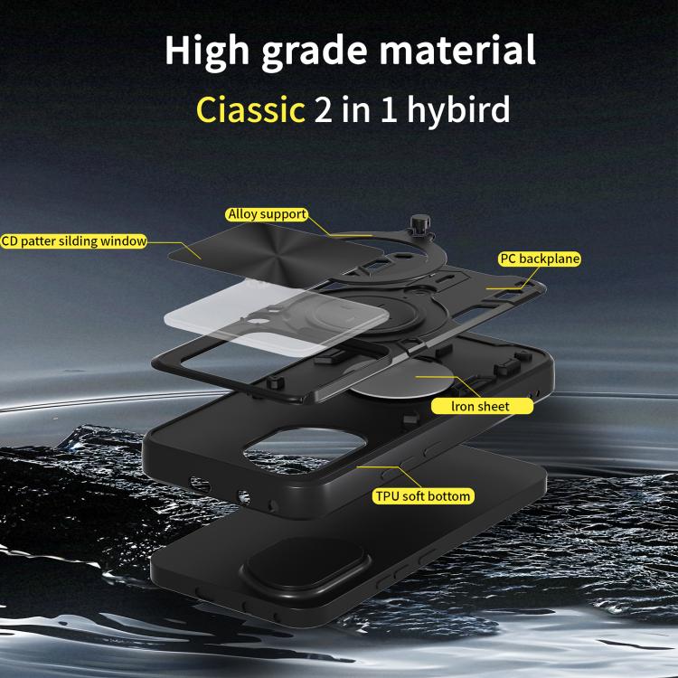 For Honor 400 Global 156.5mm CD Texture Sliding Camshield Magnetic Holder Phone Case