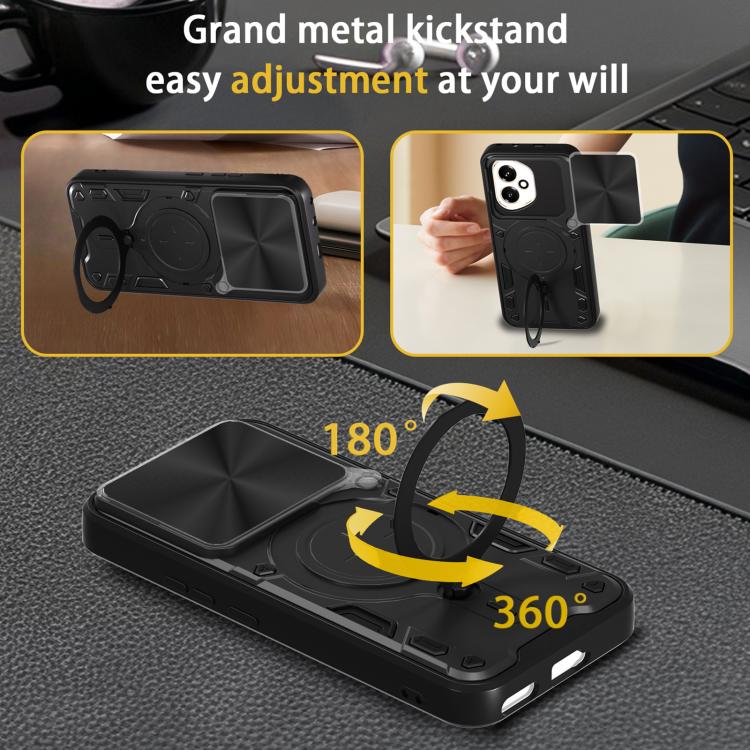 For Honor 400 Global 156.5mm CD Texture Sliding Camshield Magnetic Holder Phone Case