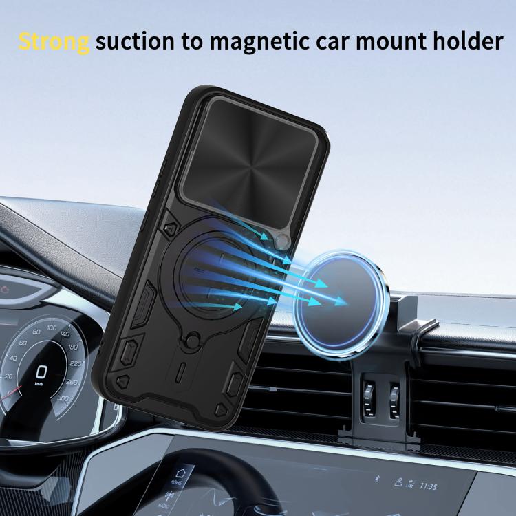 For Honor 400 Global 156.5mm CD Texture Sliding Camshield Magnetic Holder Phone Case
