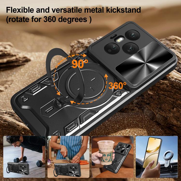 For Honor 400 Pro Global 160.8mm CD Texture Sliding Camshield Magnetic Holder Phone Case
