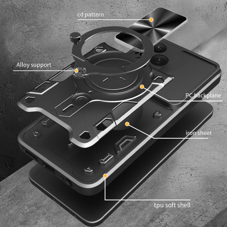 For Honor 400 Pro Global 160.8mm CD Texture Sliding Camshield Magnetic Holder Phone Case