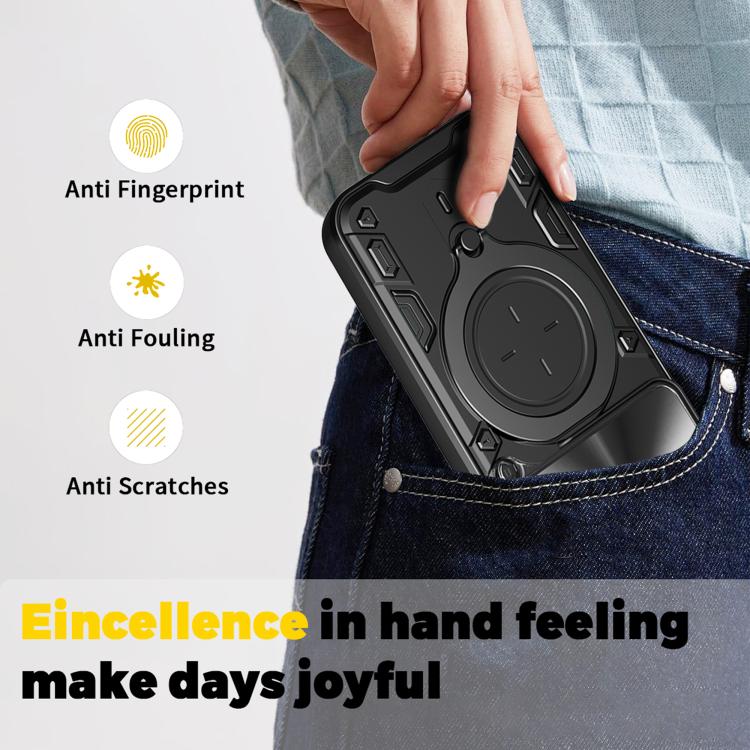 For Honor 400 Smart / X7d 5G Global CD Texture Sliding Camshield Magnetic Holder Phone Case