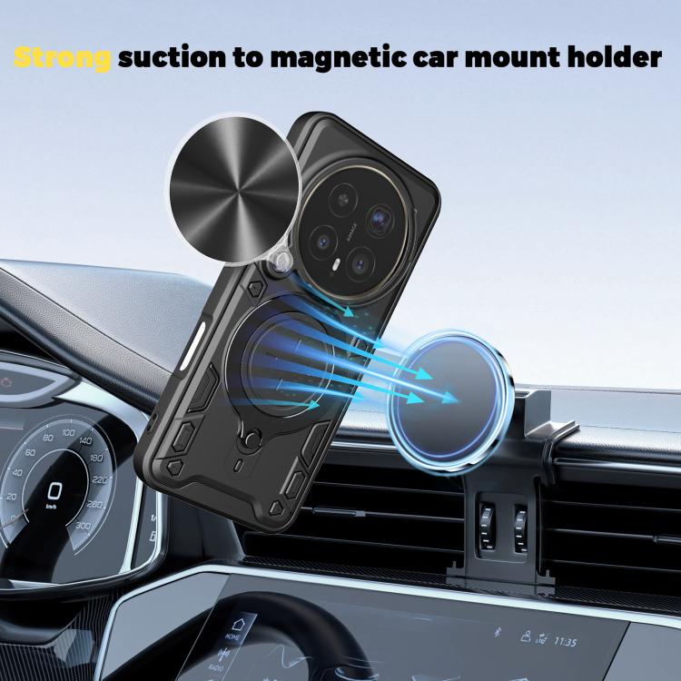 For Honor Magic8 Pro 5G CD Texture Sliding Camshield Magnetic Holder Phone Case