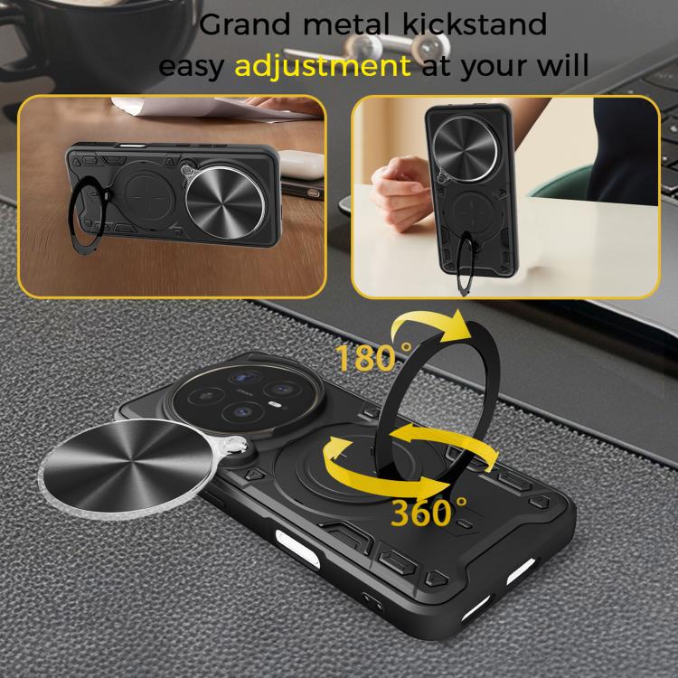 For Honor Magic8 Pro 5G CD Texture Sliding Camshield Magnetic Holder Phone Case