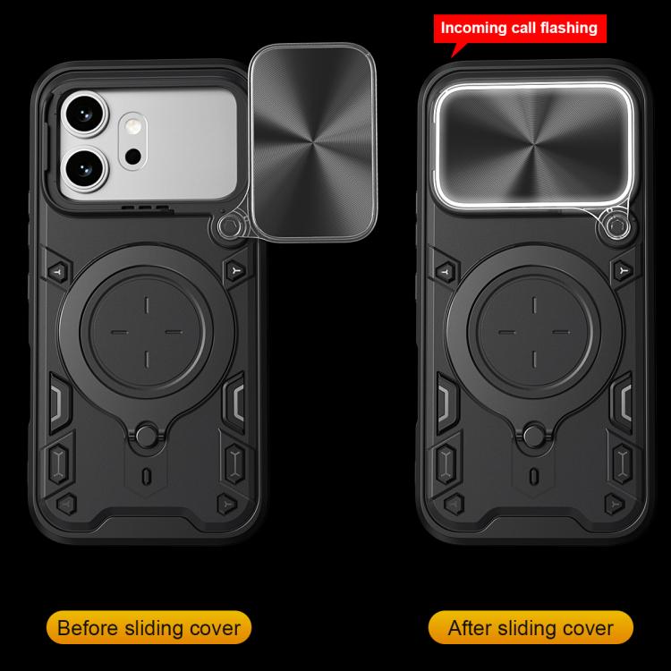 For Honor 600 / 600 Pro Global CD Texture Sliding Camshield Magnetic Holder Phone Case
