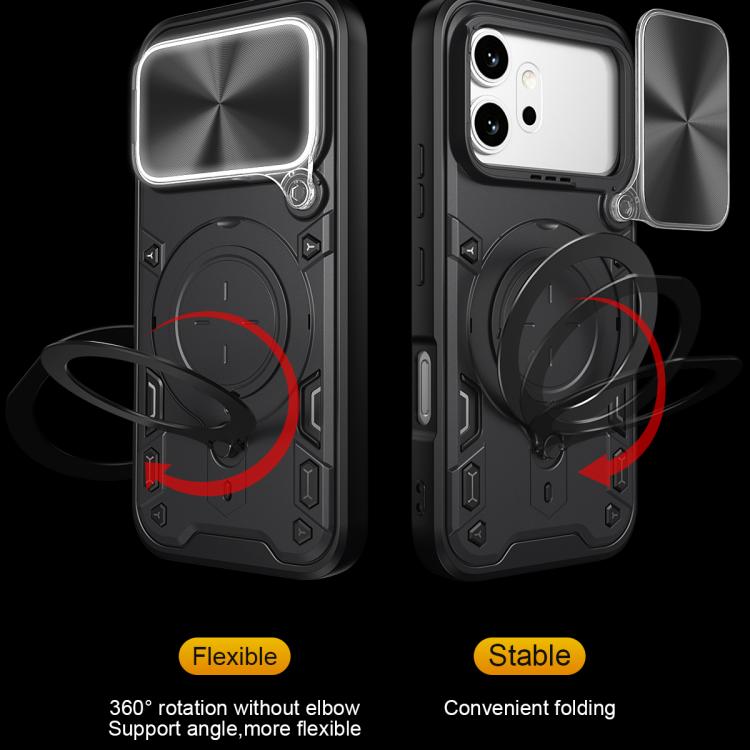 For Honor 600 / 600 Pro Global CD Texture Sliding Camshield Magnetic Holder Phone Case
