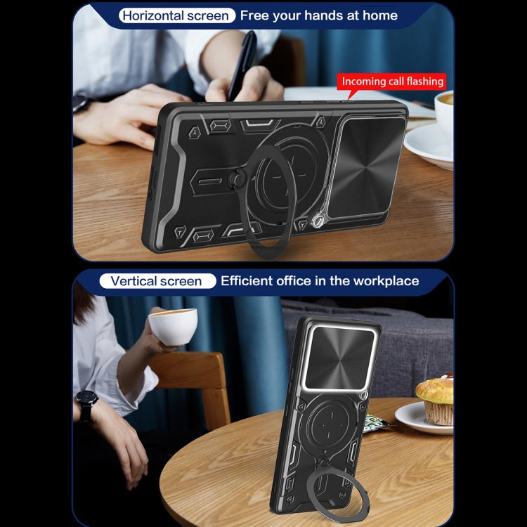 For Tecno Camon 30 Pro 5G CD Texture Sliding Camshield Magnetic Holder Phone Case