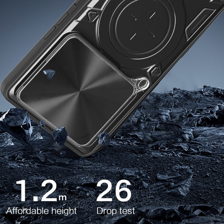 For Tecno Pova 6 4G CD Texture Sliding Camshield Magnetic Holder Phone Case