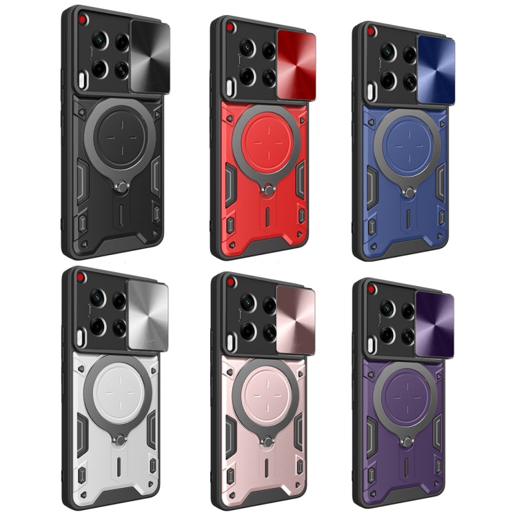 For Tecno Camon 30 4G / 5G CD Texture Sliding Camshield Magnetic Holder Phone Case