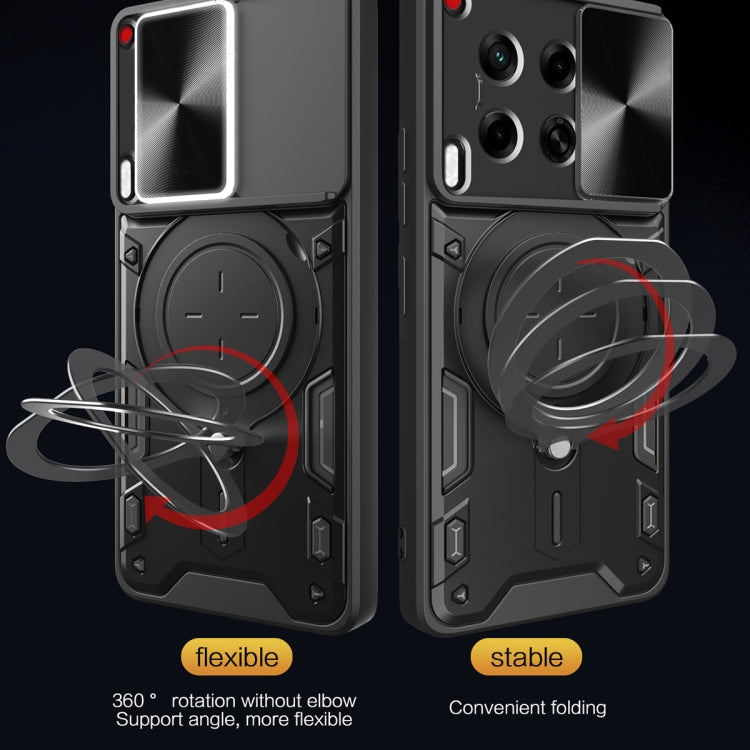 For Tecno Camon 30 4G / 5G CD Texture Sliding Camshield Magnetic Holder Phone Case