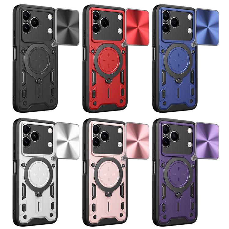 For Tecno Spark 50 4G CD Texture Sliding Camshield Magnetic Holder Phone Case