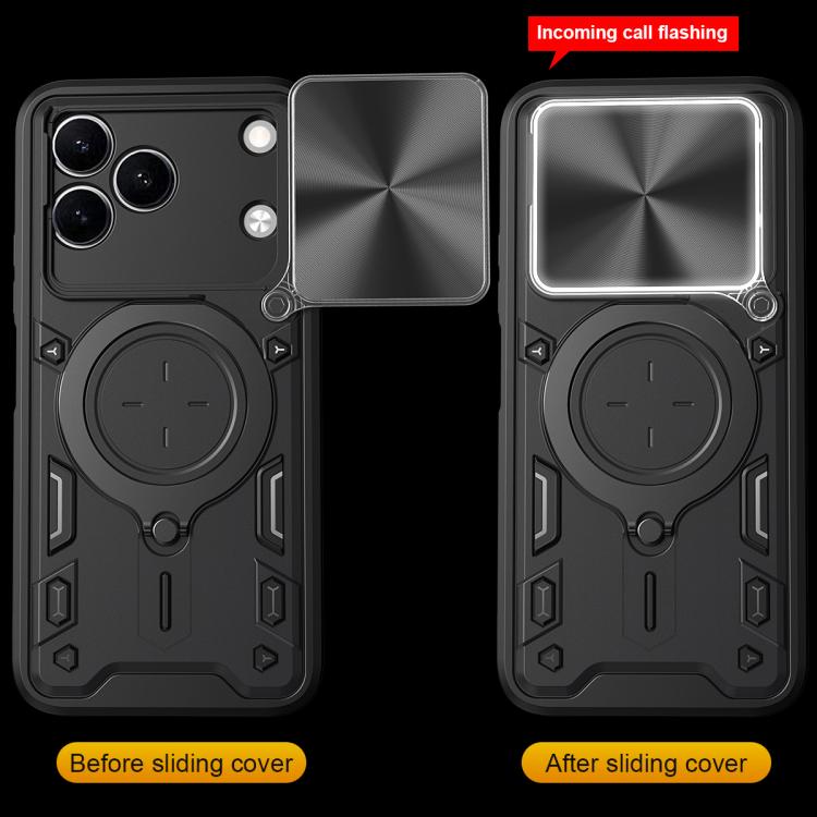 For Tecno Spark 50 4G CD Texture Sliding Camshield Magnetic Holder Phone Case