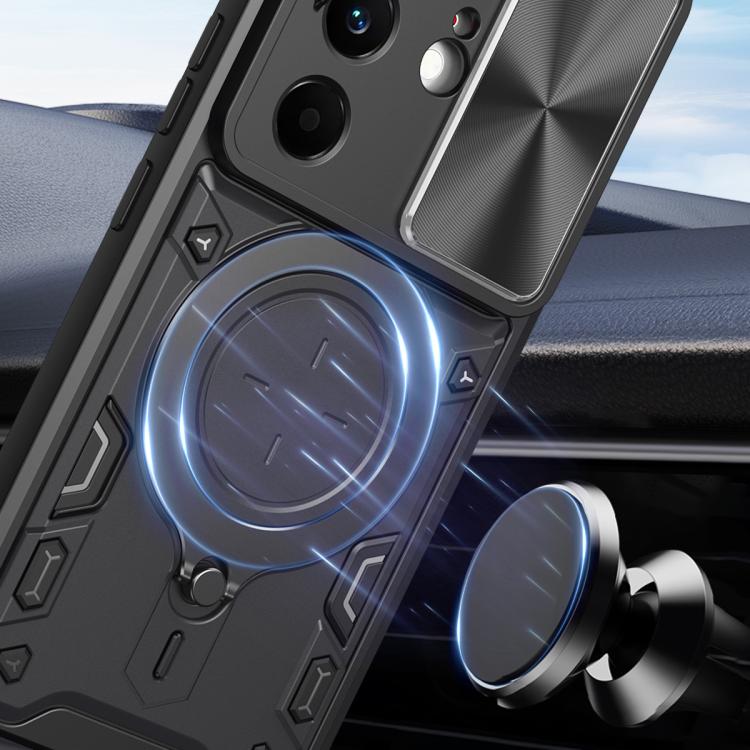 For Tecno Camon 50 Pro 4G CD Texture Sliding Camshield Magnetic Holder Phone Case