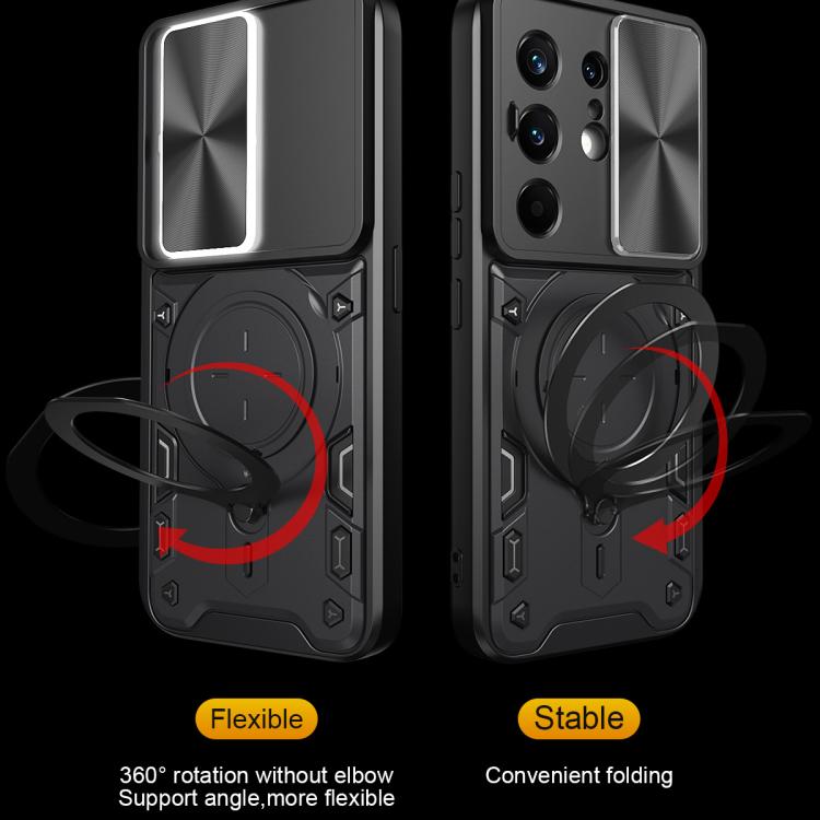 For Tecno Camon 50 Pro 4G CD Texture Sliding Camshield Magnetic Holder Phone Case