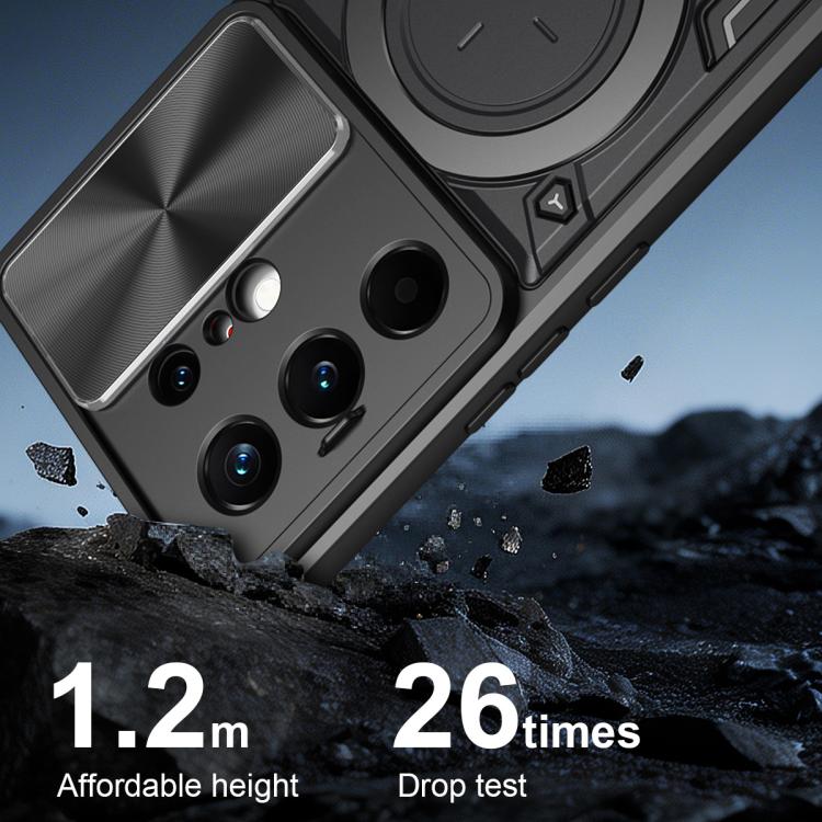 For Tecno Camon 50 Pro 4G CD Texture Sliding Camshield Magnetic Holder Phone Case