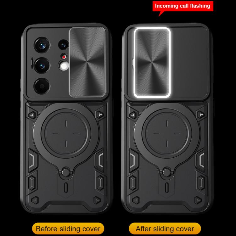 For Tecno Camon 50 Pro 4G CD Texture Sliding Camshield Magnetic Holder Phone Case