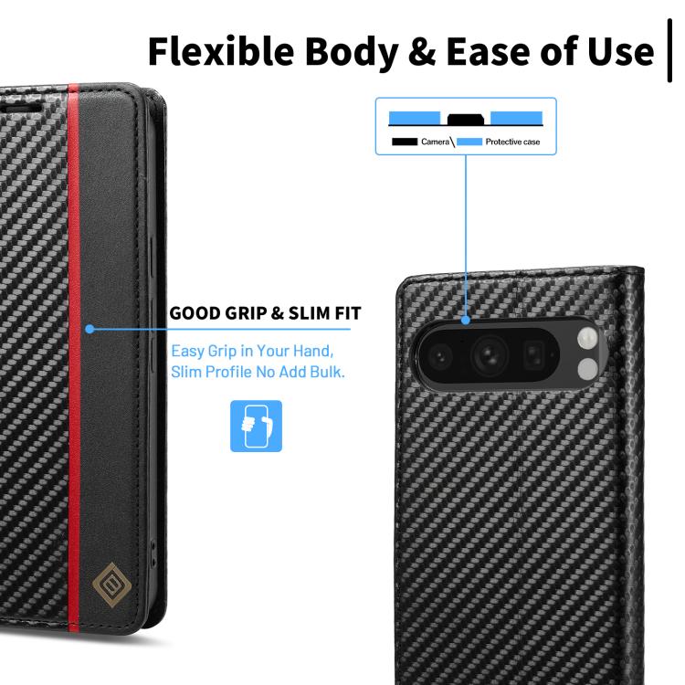 For Google Pixel 10 / 10 Pro LC.IMEEKE Carbon Fiber Leather Phone Case