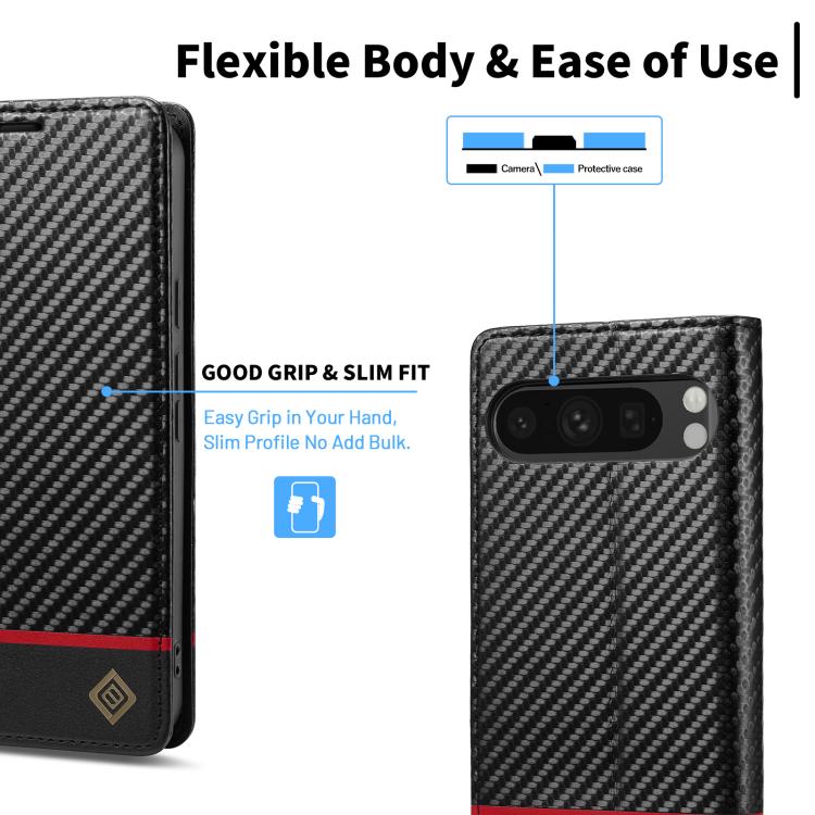For Google Pixel 10 / 10 Pro LC.IMEEKE Carbon Fiber Leather Phone Case