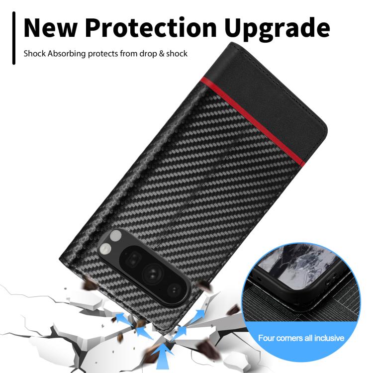 For Google Pixel 10 Pro XL LC.IMEEKE Carbon Fiber Leather Phone Case