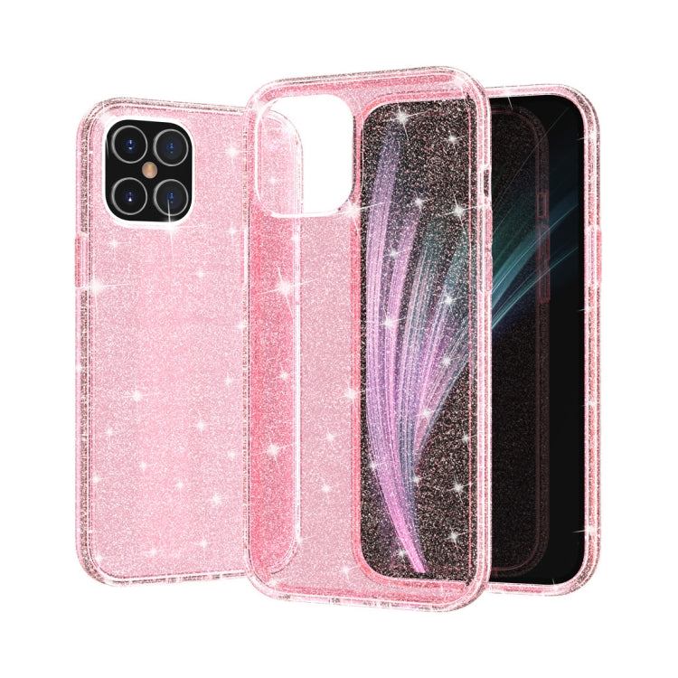 For iPhone 12 / 12 Pro Shockproof Terminator Style Glitter Powder Protective Case