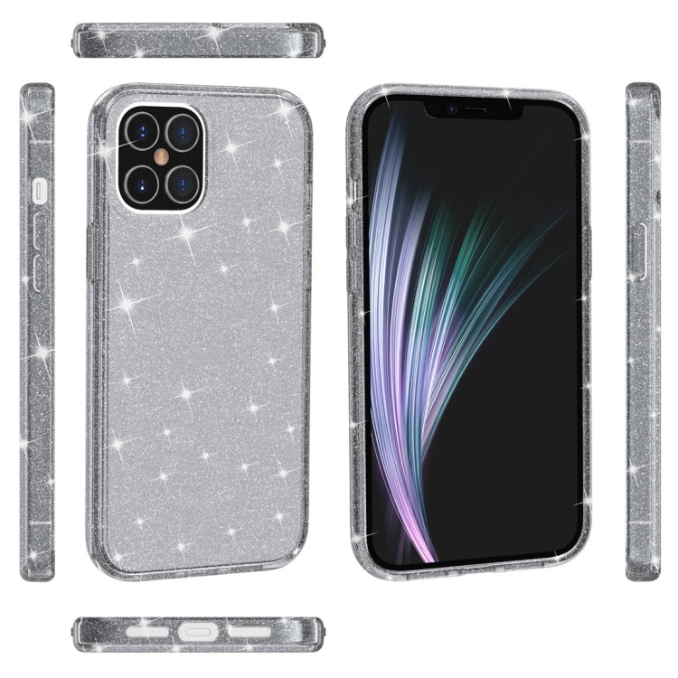 For iPhone 12 / 12 Pro Shockproof Terminator Style Glitter Powder Protective Case