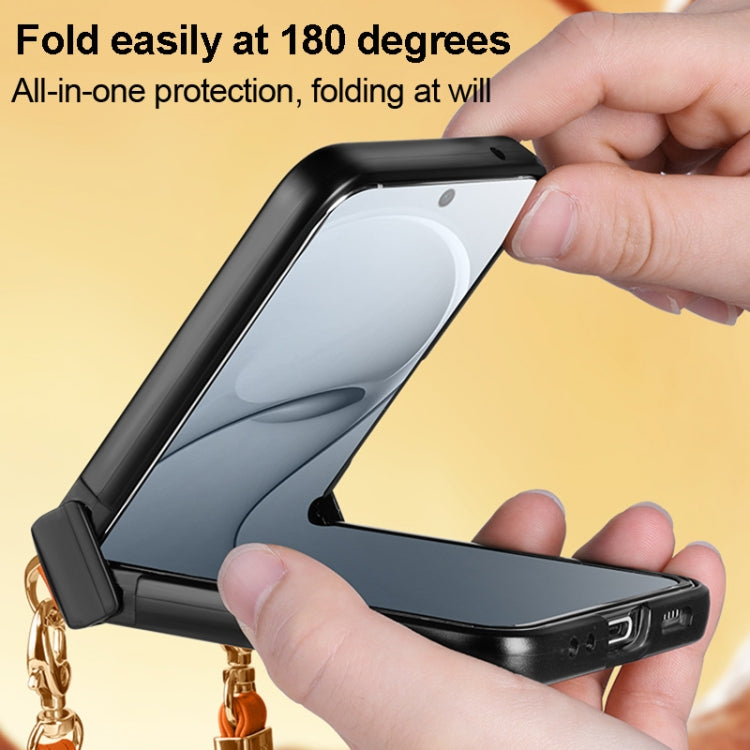 For Huawei nova Flip SULADA Elegant Rhombic Texture Folding Phone Case with Lanyard