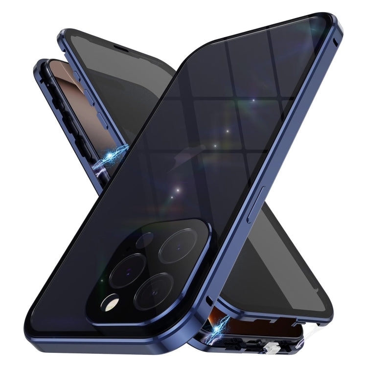 For iPhone 16 Pro Max Anti-peeping Magnetic Double-sided Tempered Glass Phone Case