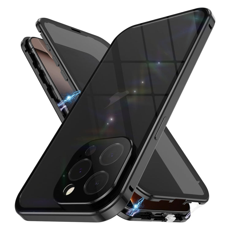 For iPhone 16 Pro Max Anti-peeping Magnetic Double-sided Tempered Glass Phone Case