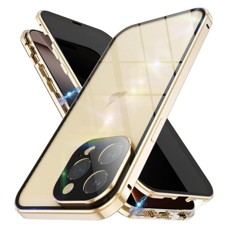 For iPhone 16 Pro Max Anti-peeping Magnetic Double-sided Tempered Glass Phone Case