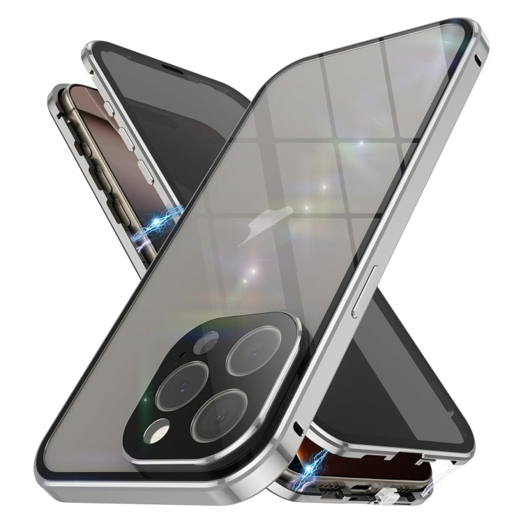 For iPhone 16 Pro Anti-peeping Magnetic Double-sided Tempered Glass Phone Case