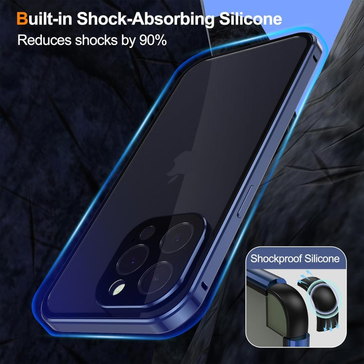 For iPhone 16 Anti-peeping Magnetic Double-sided Tempered Glass Phone Case