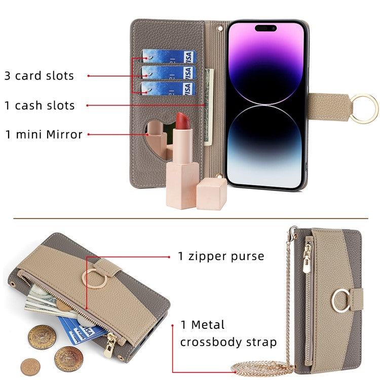 For Realme C65 4G Crossbody Litchi Texture Leather Phone Case