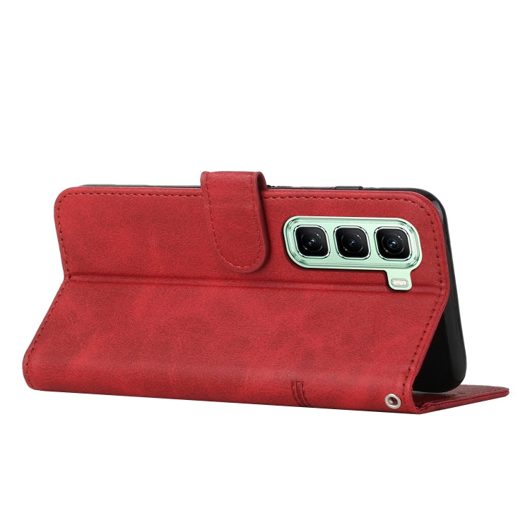 For Infinix Hot 50 5G Stitching Calf Texture Buckle Leather Phone Case