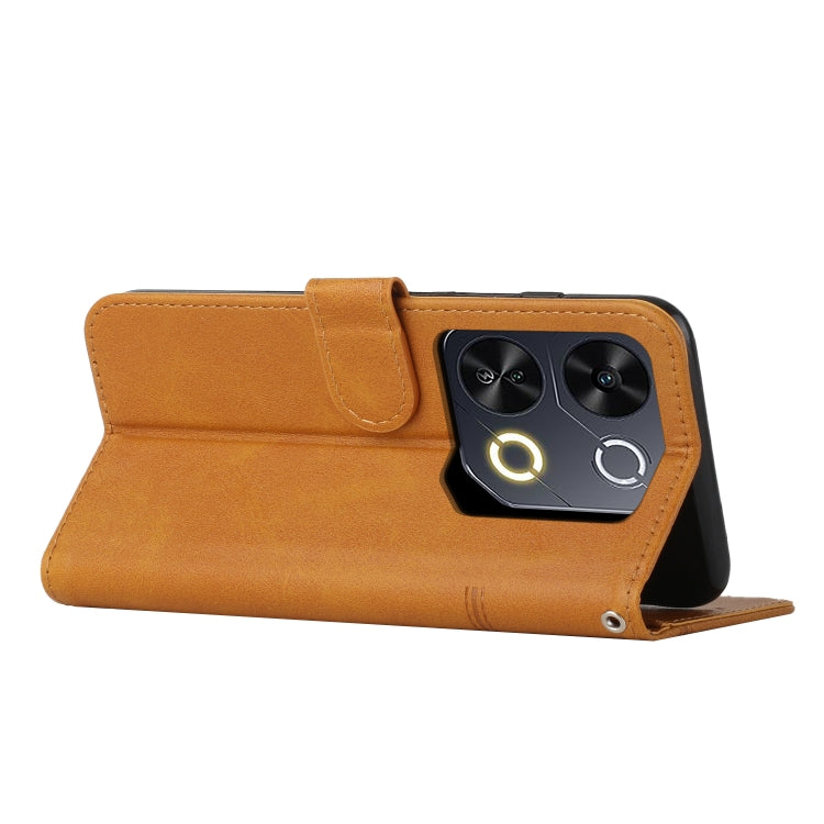 For itel P65 Stitching Calf Texture Buckle Leather Phone Case