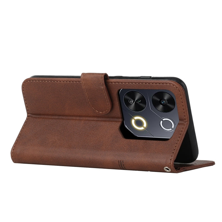 For itel P65 Stitching Calf Texture Buckle Leather Phone Case