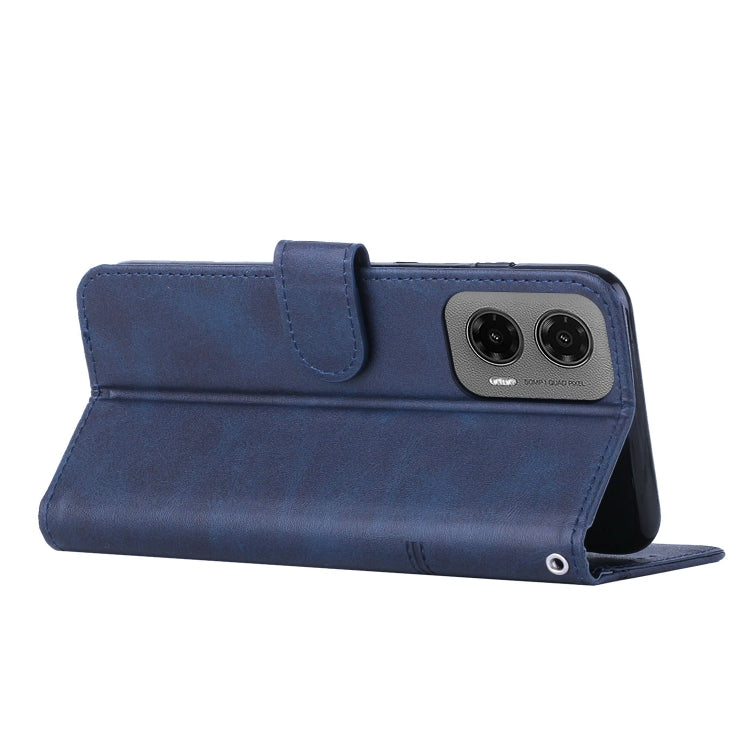 For Motorola Moto G35 Stitching Calf Texture Buckle Leather Phone Case