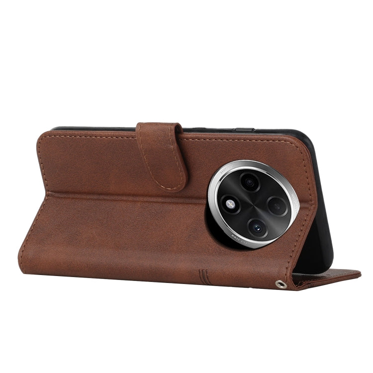 For OPPO A3 Pro China Stitching Calf Texture Buckle Leather Phone Case