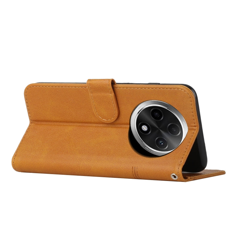 For OPPO A3 Pro China Stitching Calf Texture Buckle Leather Phone Case