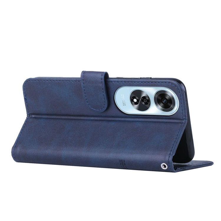 For OPPO A60 4G Stitching Calf Texture Buckle Leather Phone Case