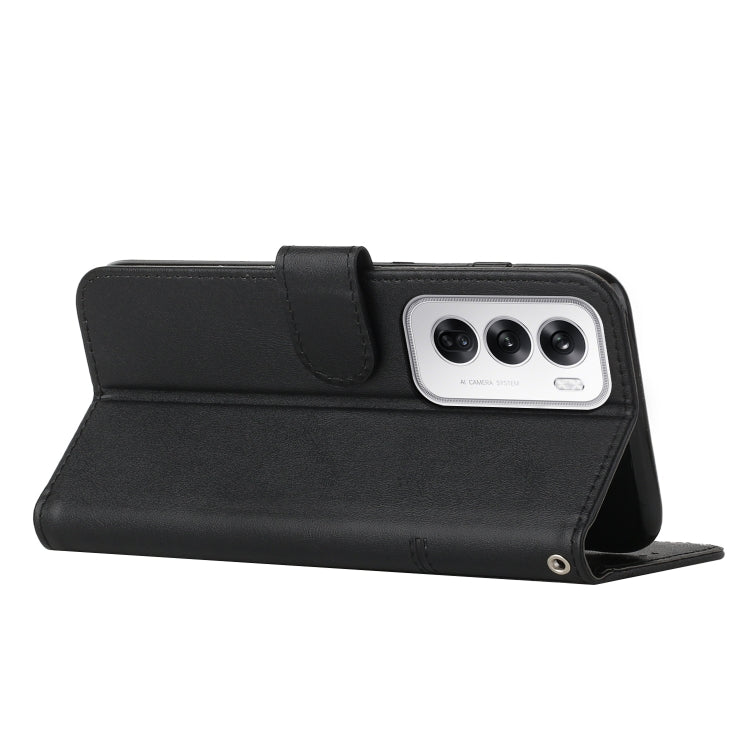 For OPPO Reno12 5G Global Stitching Calf Texture Buckle Leather Phone Case