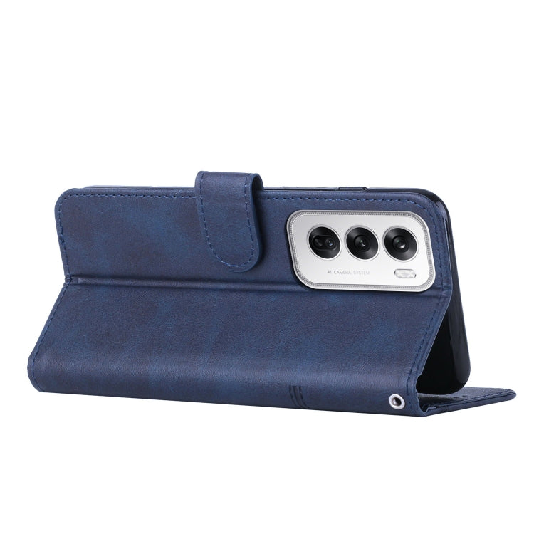 For OPPO Reno12 5G Global Stitching Calf Texture Buckle Leather Phone Case